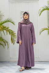 Stripes Open Sleeves Abaya-Opera Mauve