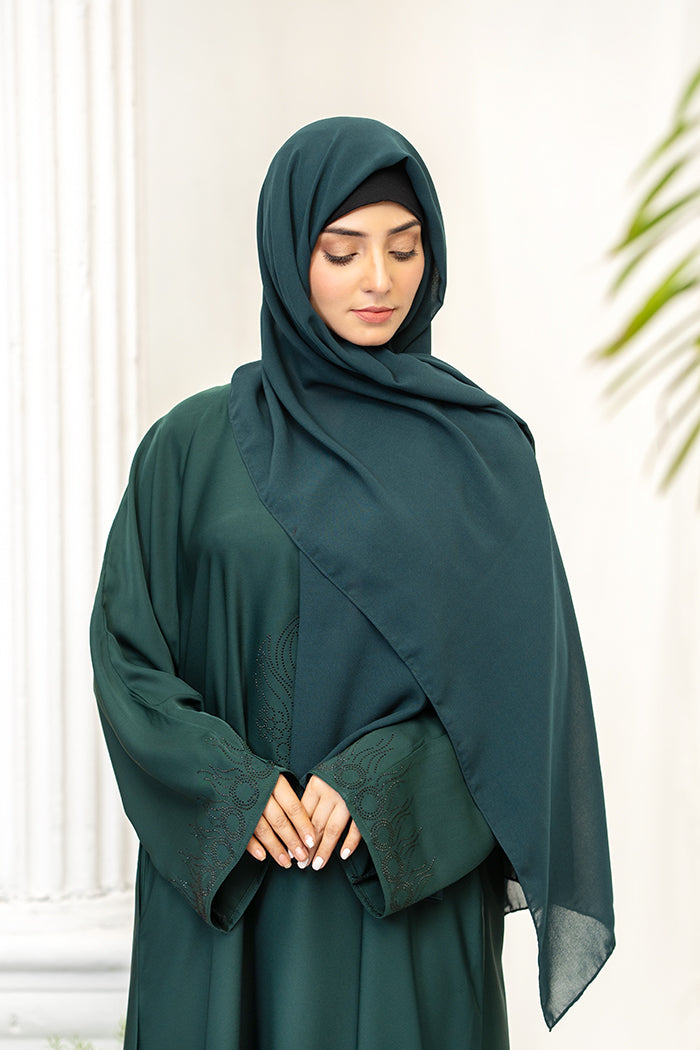 Jade Open Sleeves Abaya-Emerald