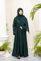 Jade Open Sleeves Abaya-Emerald