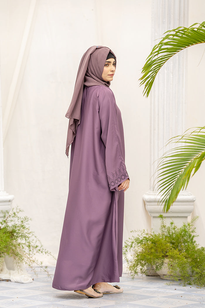 Jade Open Sleeves Abaya-Opera Mauve