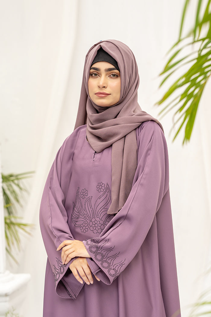 Jade Open Sleeves Abaya-Opera Mauve