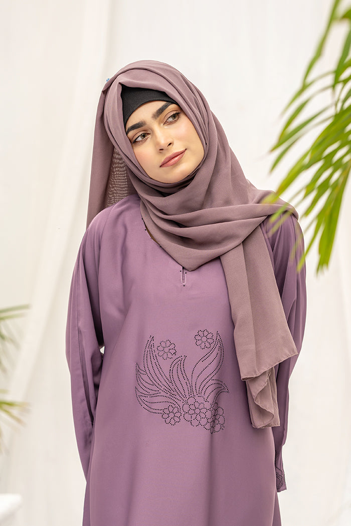 Jade Open Sleeves Abaya-Opera Mauve