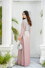 Pearl Ombre Long Dress- Silver & Pink