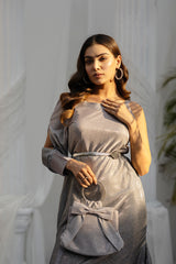 MoonStone Metallic Ombre Long Dress- Smokey Grey